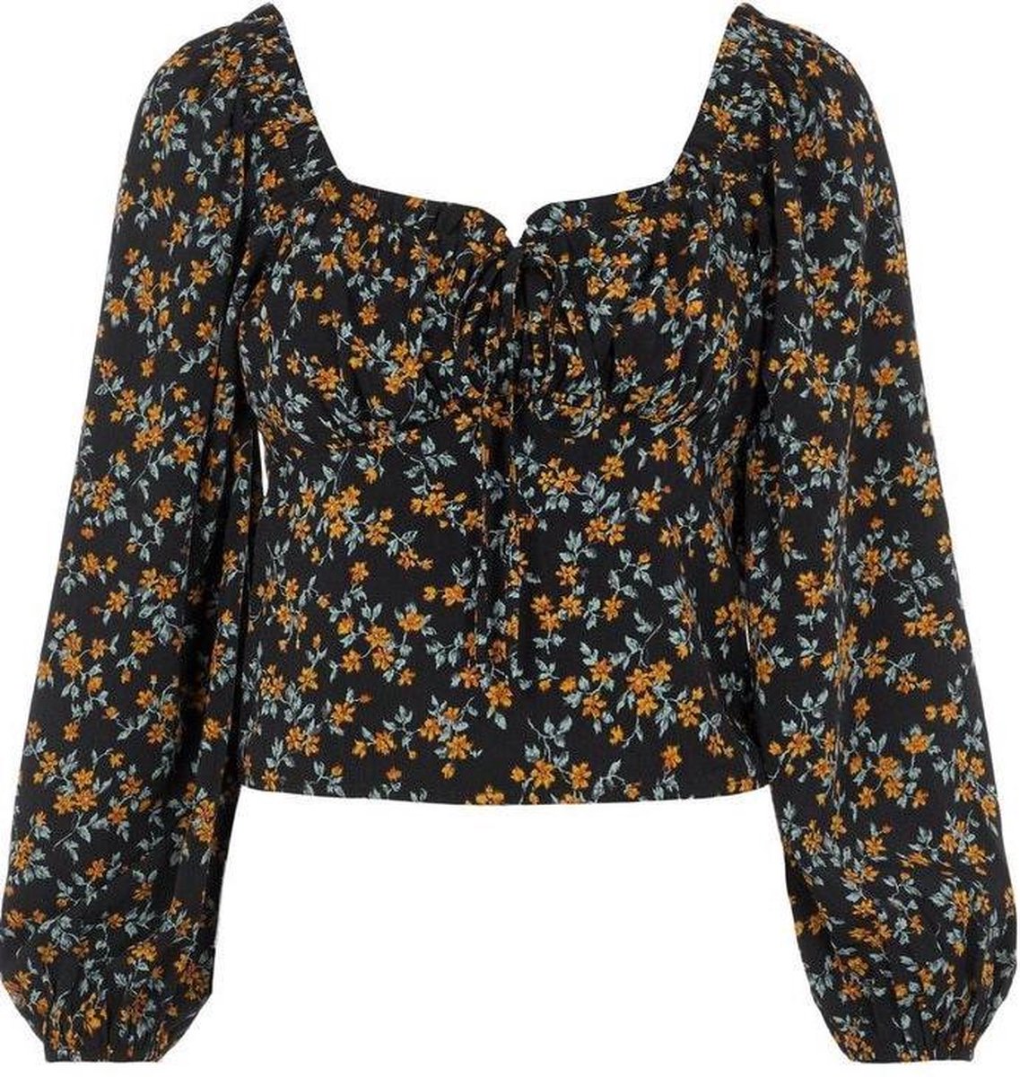 Objnina L/s Top A Div 23036643 Black/mini Flora