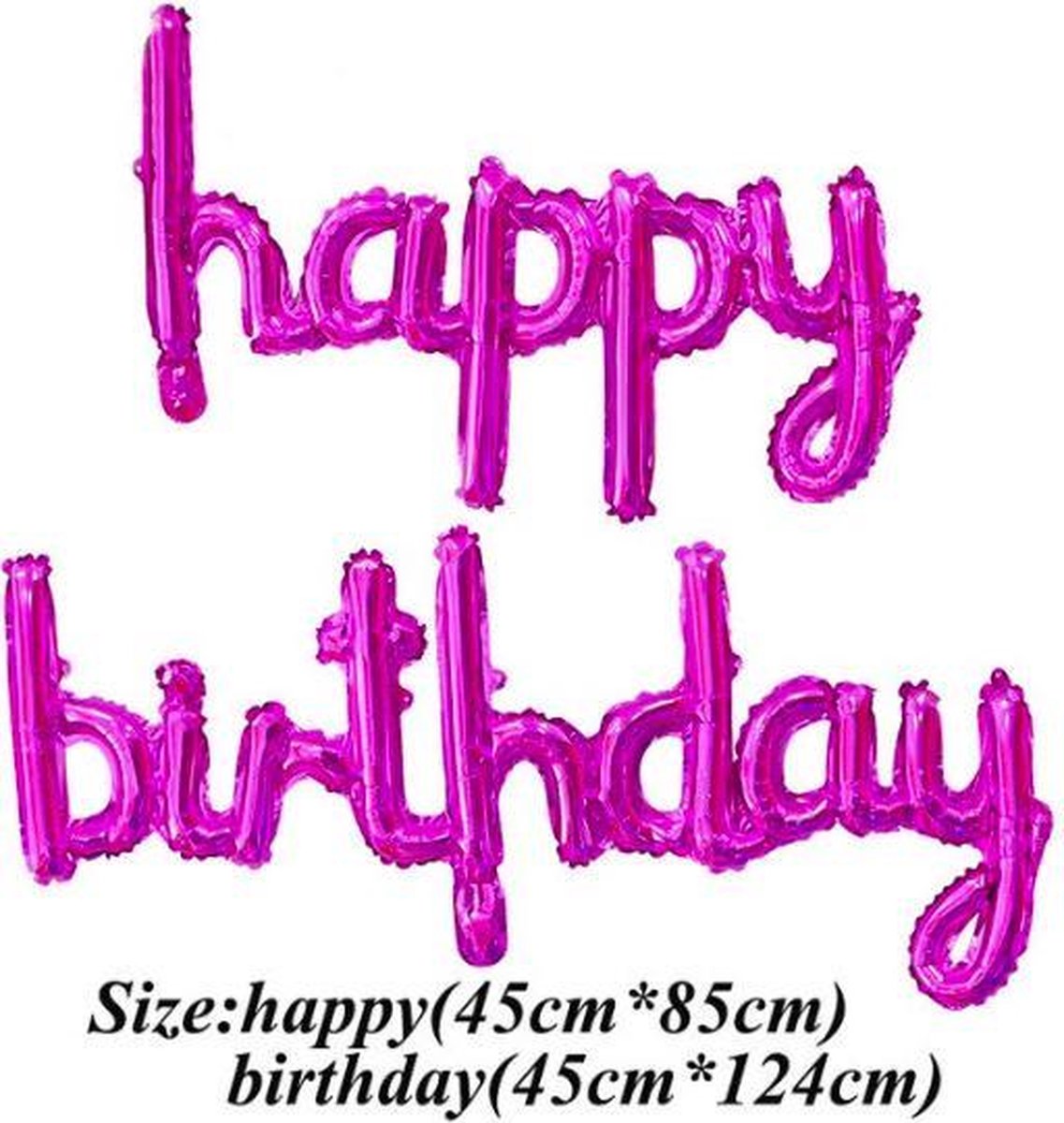 Folieballon met Happy Birthday aan elkaar (2 ballonnen) HARD ROZE