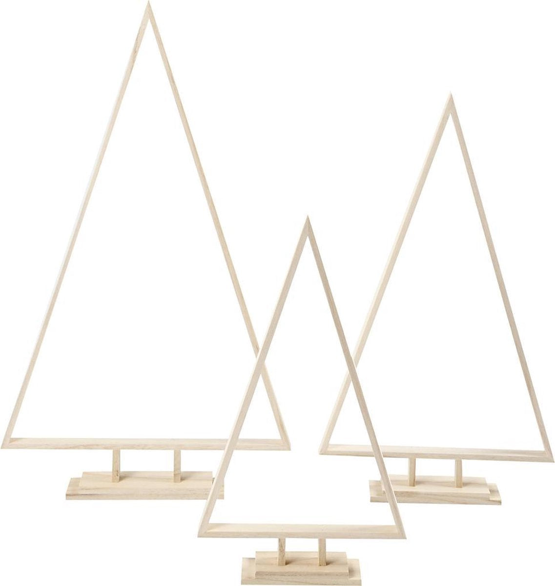 Christmas Trees. H: 40+50+60 cm. W: 22.5+29+35 cm. 3 pc
