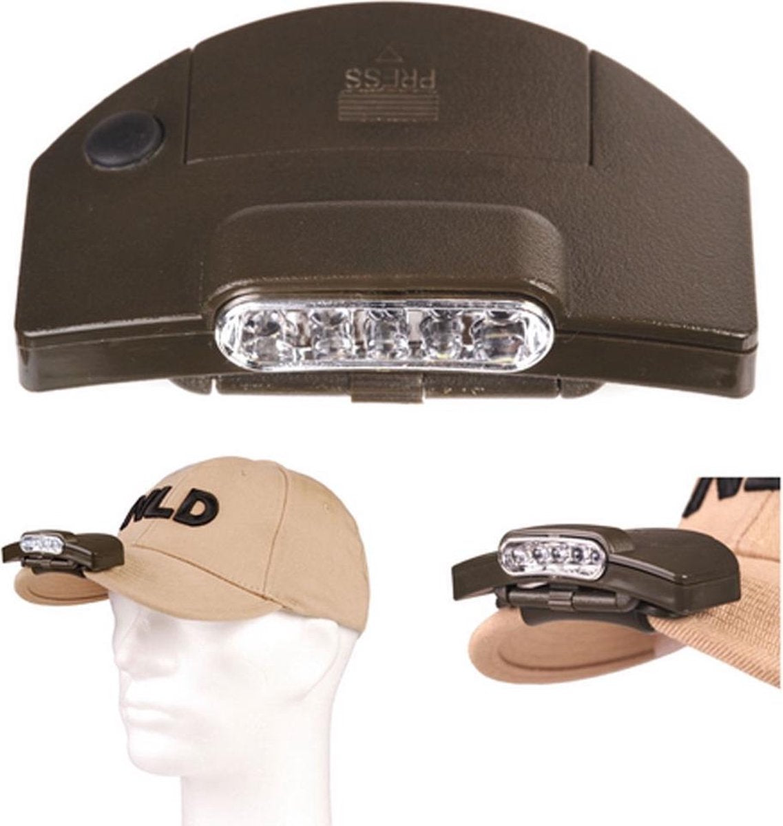 Fosco 5LED cap clip-on hoofdlamp groen