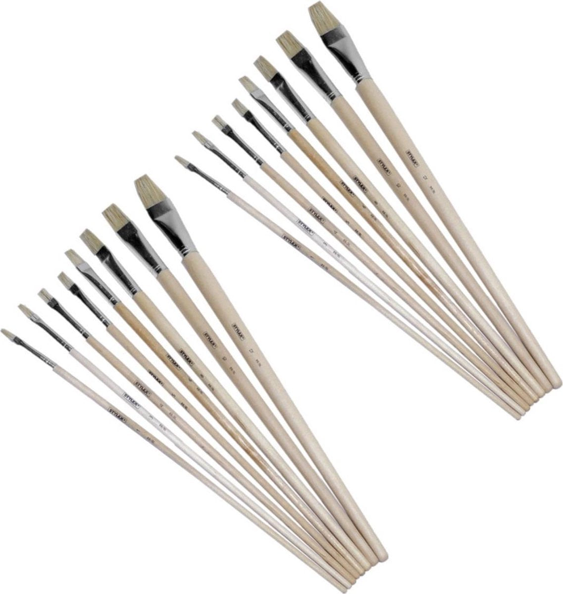 Set van 2x stuks schilder penselen set 8 stuks