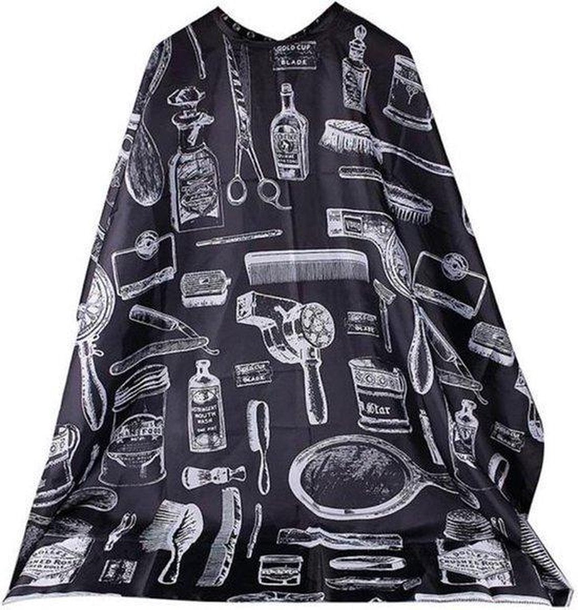 Barbershop Kappersmantel - Eco - Waterproof Kapmantel - Kinderen en Volwassenen - Zwart kapperschort