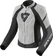 REV'IT! Xena 3 Lady Black White Leather Motorcycle Jacket 40