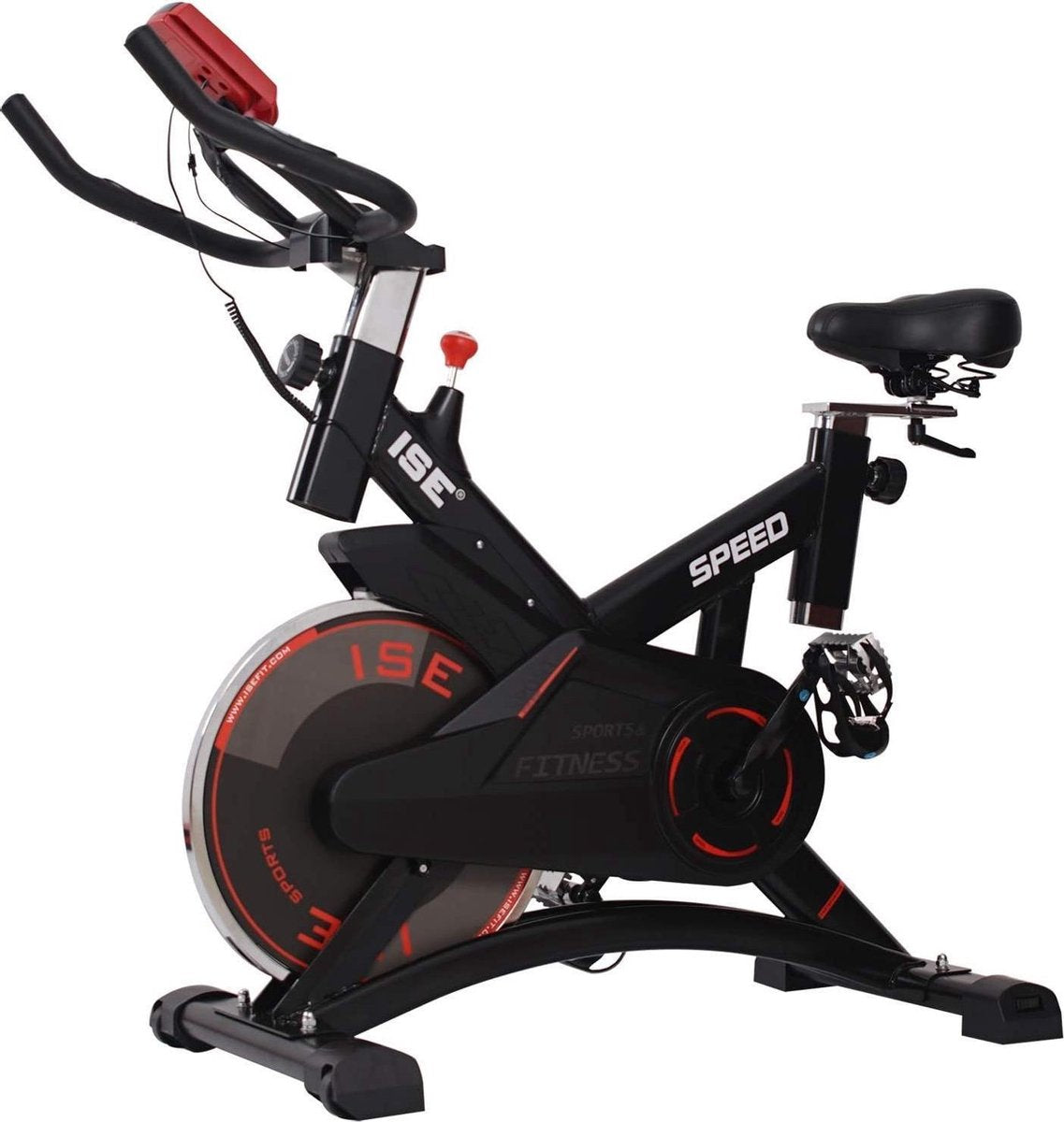 ISE 7005-1 Hometrainer - Fietsen - Biking - Spinning - Vliegwiel 10 Kg - Hartslagmeter - Fitness - Cardio training - Fietsen stille hometrainer Hartslagsensor fitnesstraining