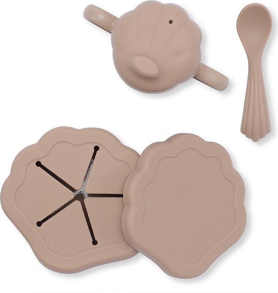 Siliconen baby serviesset Clam blush Konges Slojd