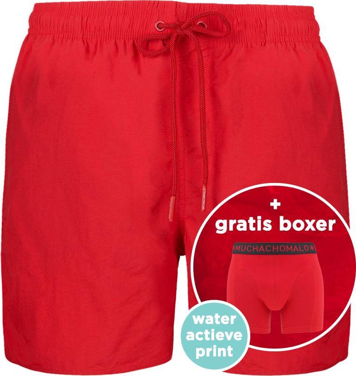 Muchachomalo water react rits zwemshort rood - L
