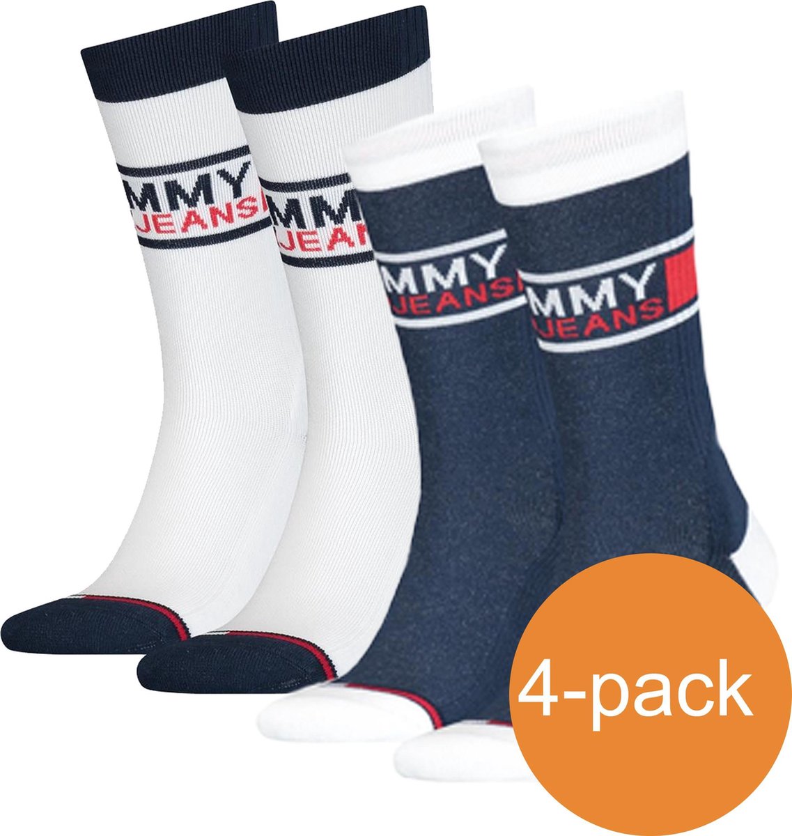 Tommy Hilfiger Sokken  -  4 paar - Uni TJ White/Navy - Maat 39/42