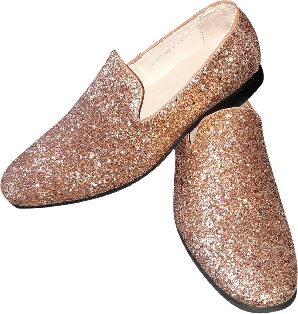 Heren - glitter schoen - disco schoen - party shoe - De Toppers - feest - kerstmis - carnaval - glitter and glamour - goud - 47