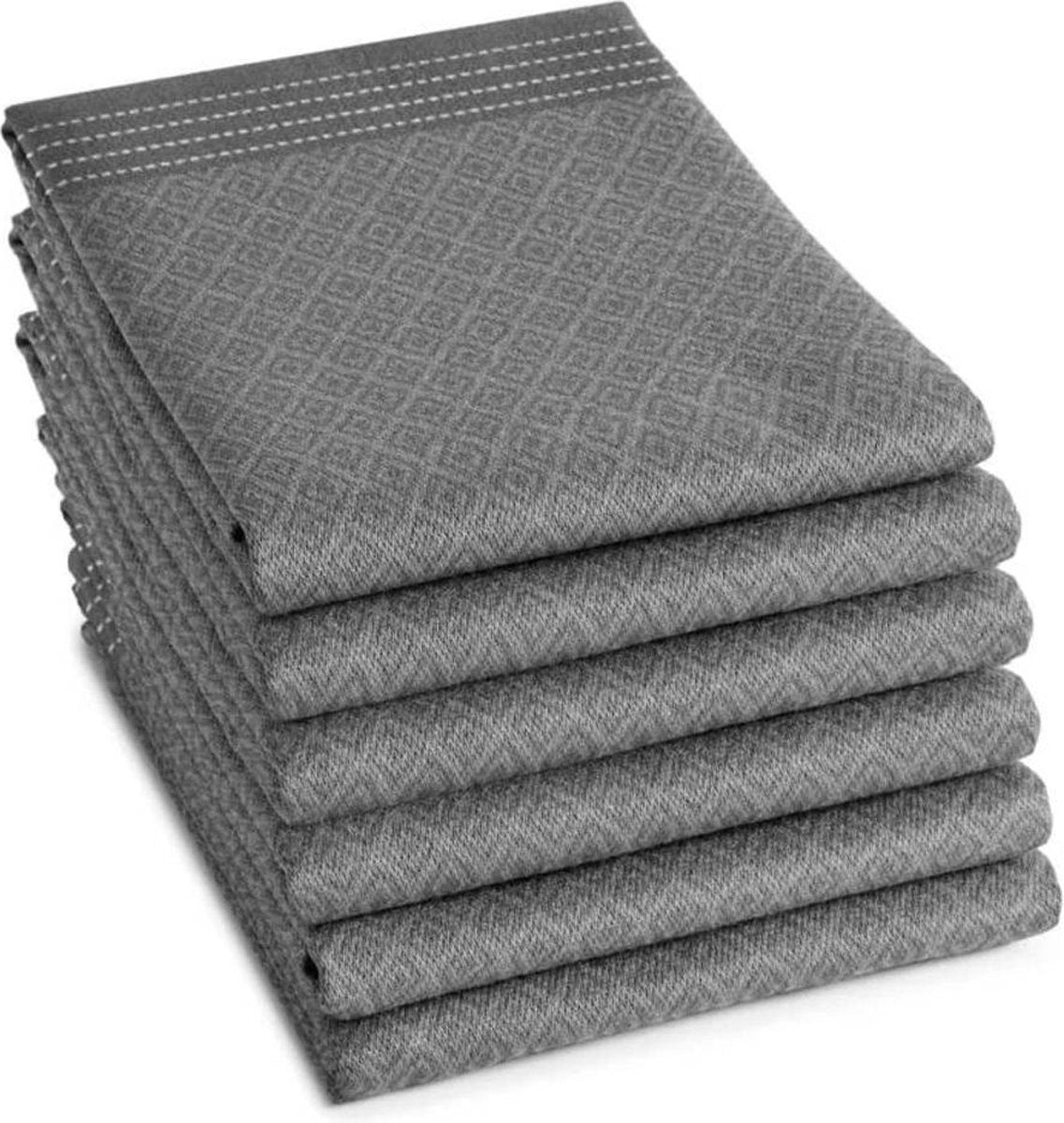 DDDDD Akira Theedoek (6 Stuks) - 60x65 cm - Grey