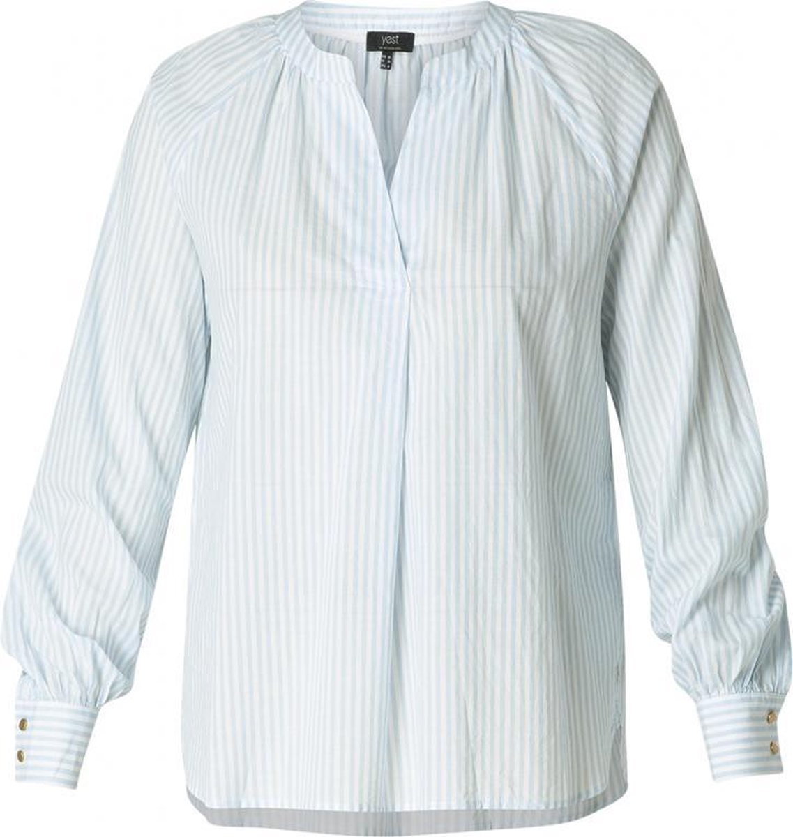 YESTA Hazar Blouse - Chambray/White - maat 1(48)