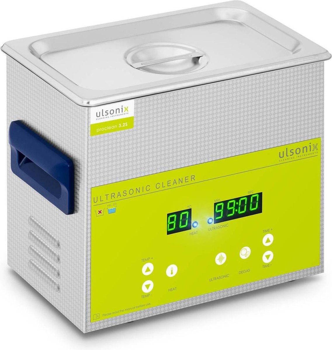 Ulsonix Ultrasoon reiniger - 3.2 l - 120 Watt - degas-functie