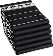 DDDDD Zwart Bont Theedoek (6 Stuks) - 60x65 cm - Black