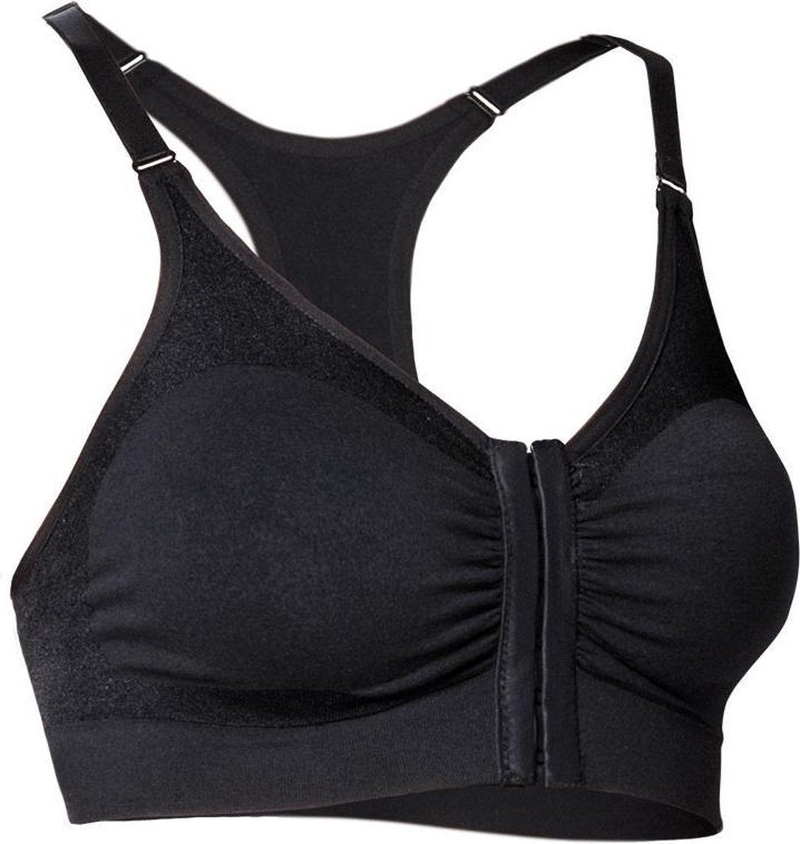 Beha dames Gancetti zwart M/L - sluiting voorzijde - Made in Italy