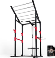Sportstech Power Rack FPR350 | Optrekstang | Dip-bars | Legplank voor lange halters met gewichten | Krachtstation