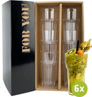 6x cocktailglas Orlando 34cl cadeauset | Onbreekbare kunststof / plastic drinkglazen