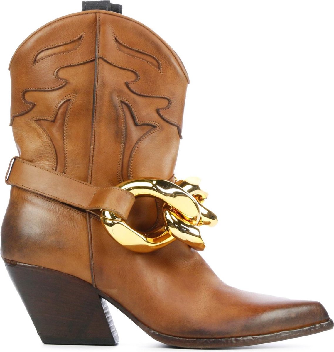 Elena Iachi Vrouwen Leer  Cowboylaarzen / Laarzen / Damesschoenen E2975 - Cognac - maat 38