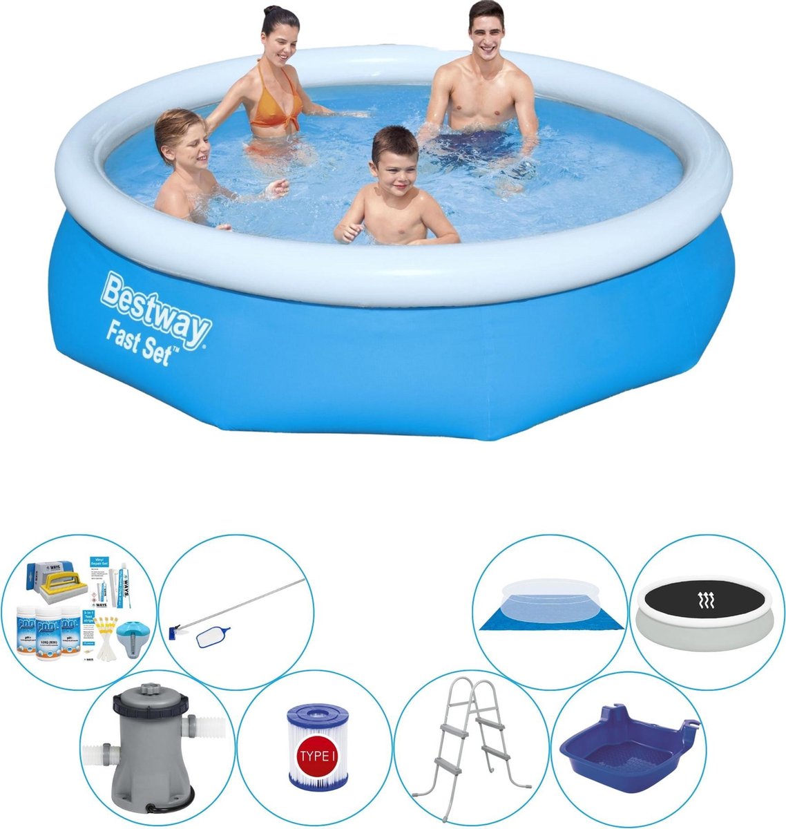 Bestway Fast Set Rond 305x76 cm - Deluxe Zwembad Deal