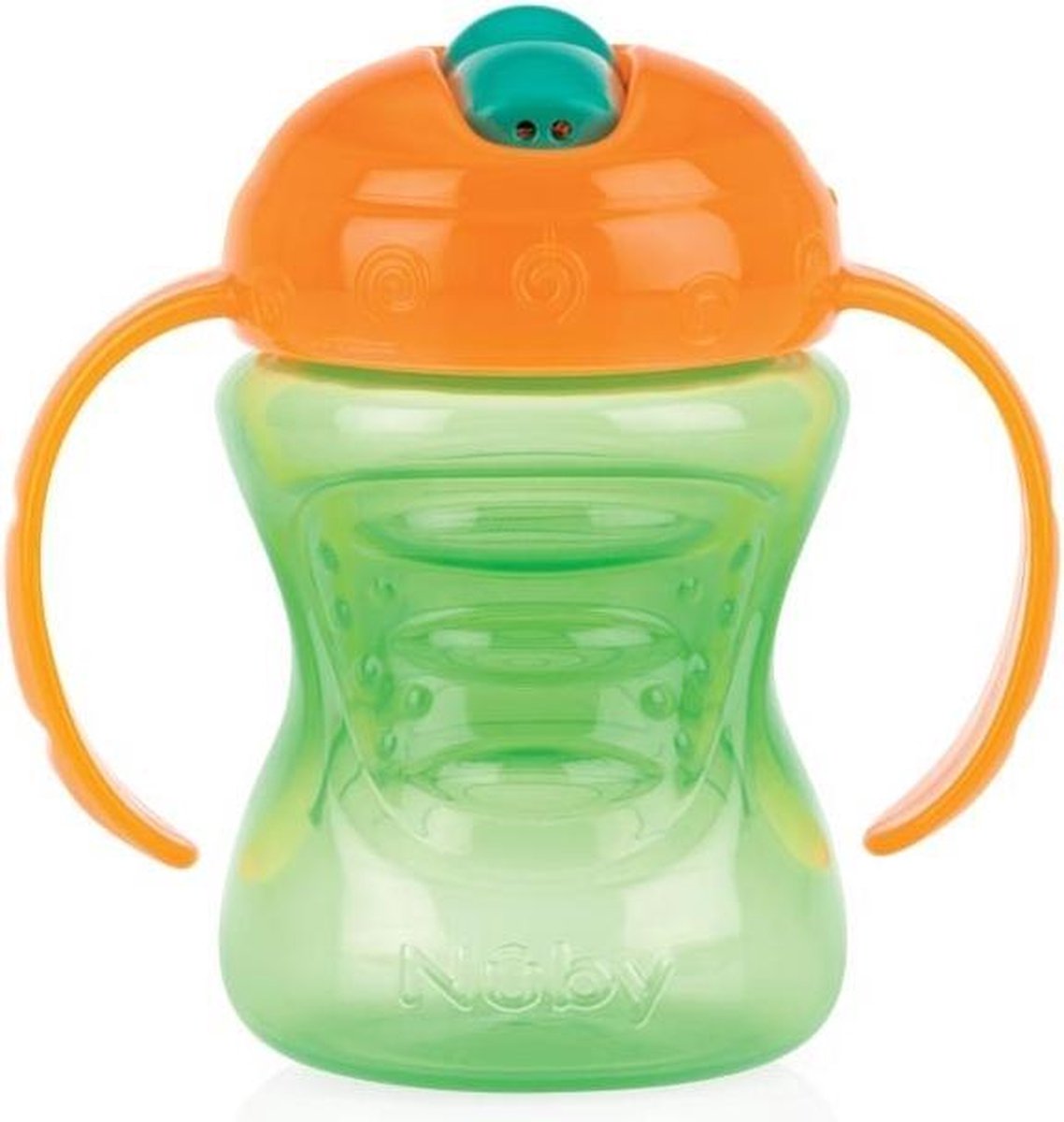 Nuby 2-in-1 Beker Met Harde Tuit 240ml Oranje/groen