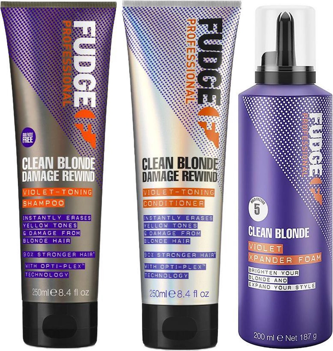 Blond haar pakket Fudge Clean Blonde Damage Rewind