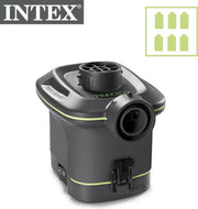 Intex - Elektrische Luchtpomp op batterijen - 3 mondstukken - draagbare pomp - Quick Fill - 15 x 13 cm zwart