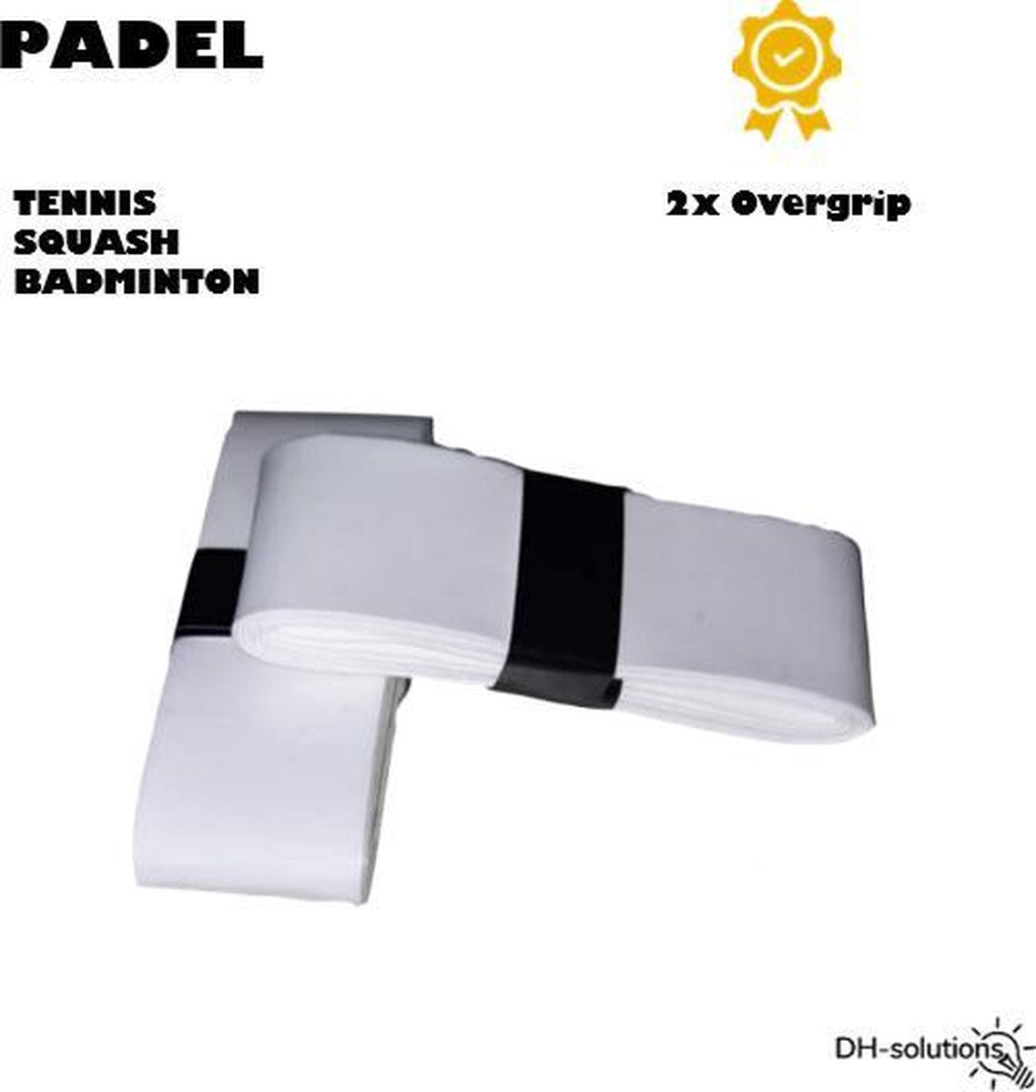 DH-solutions - Overgrip - Grip - Griptape - Padel grip - Padelracket - Padel - Wit (2 stuks)