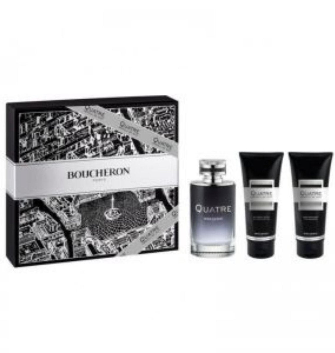 Boucheron Quatre Homme Absolu de Nuit Giftset edp 100ml+Aftershave Balm 100ml+Showergel 100ml