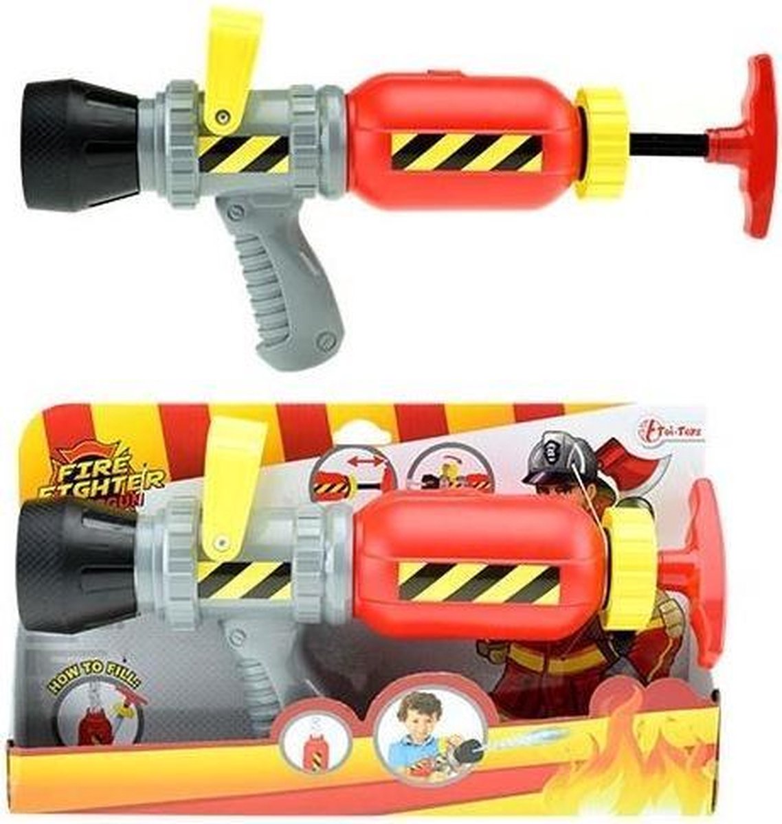 Toi Toys Brandweer Waterpistool 38cm - Buiten Water Schiet Speelgoed - Jongens