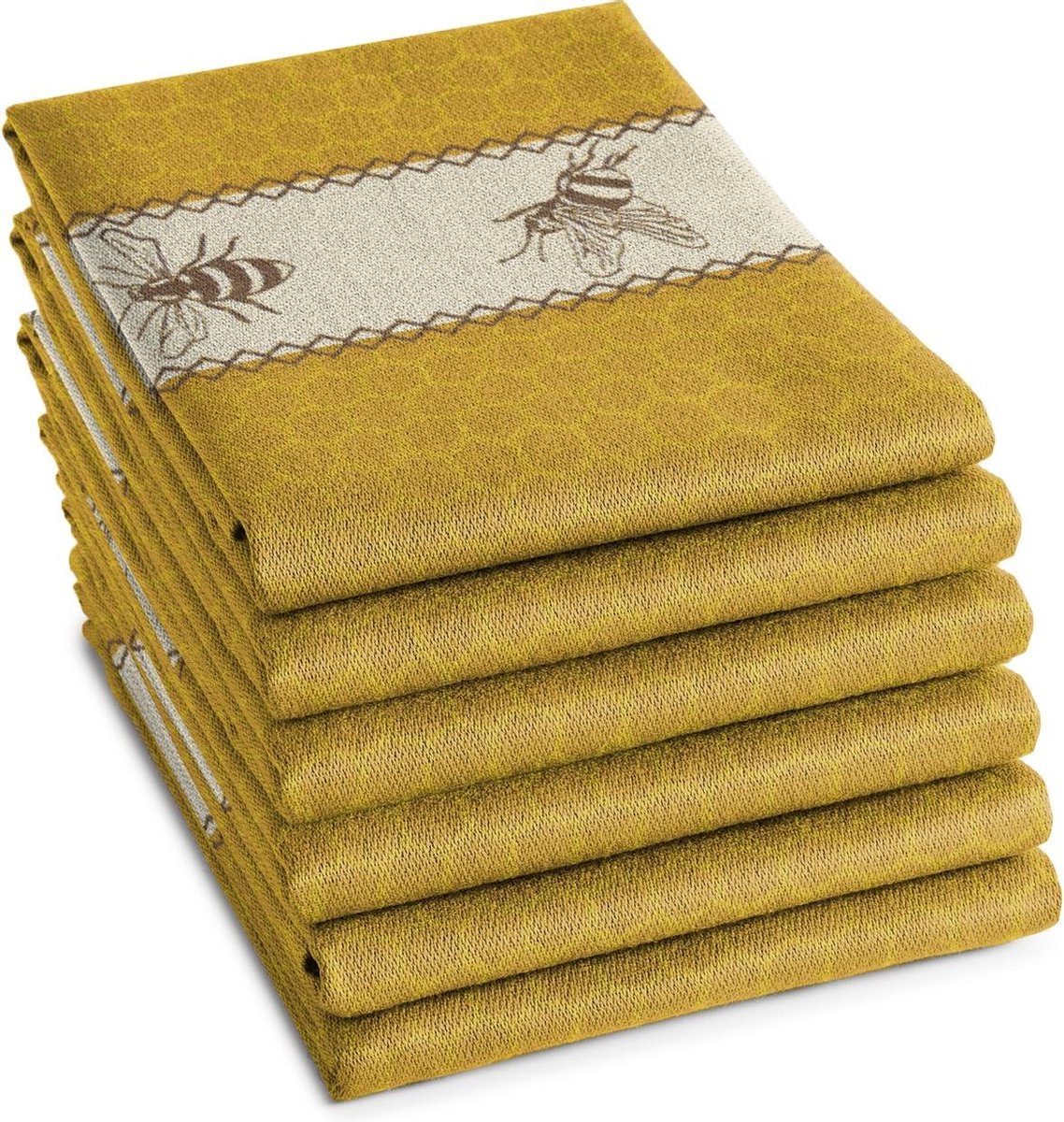 DDDDD Bees - Theedoek - Yellow - 6 stuks