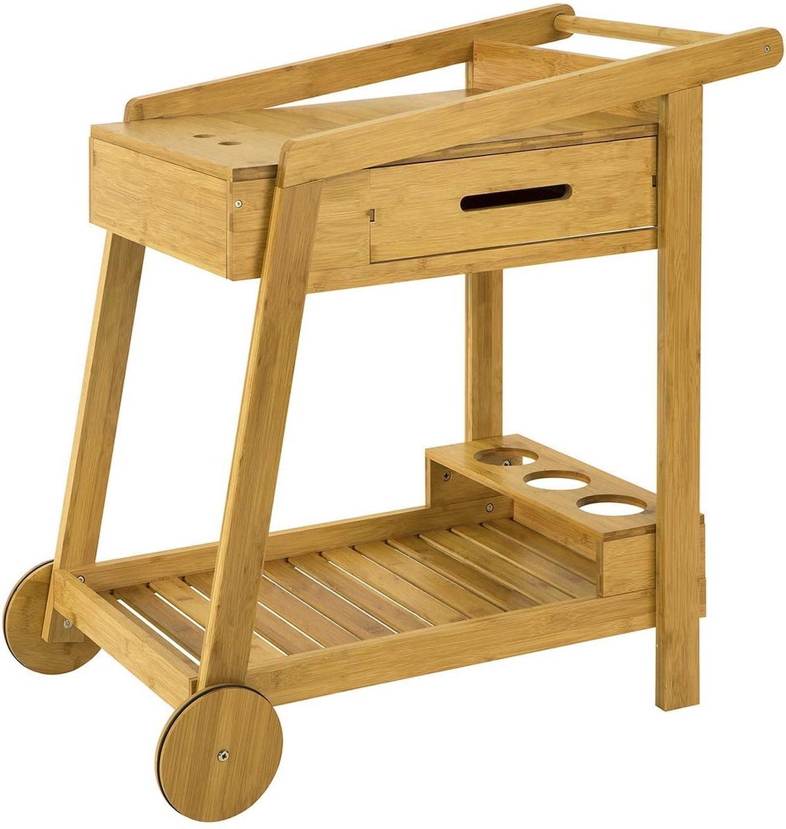 Simpletrade Keukentrolley - Serveerwagen - Lade - Bamboe - 90x85x47 cm