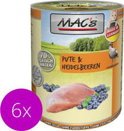 MAC's Kattenvoer Natvoer Blik - 70% Kalkoen & Bosbessen - 6 x 400g
