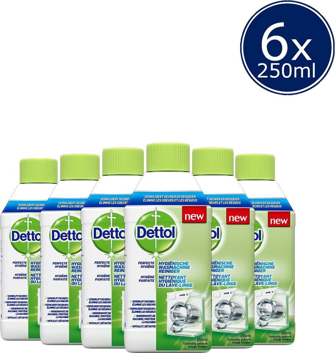 Dettol Wasmachine Reiniger Hygiëne - 250ml x6