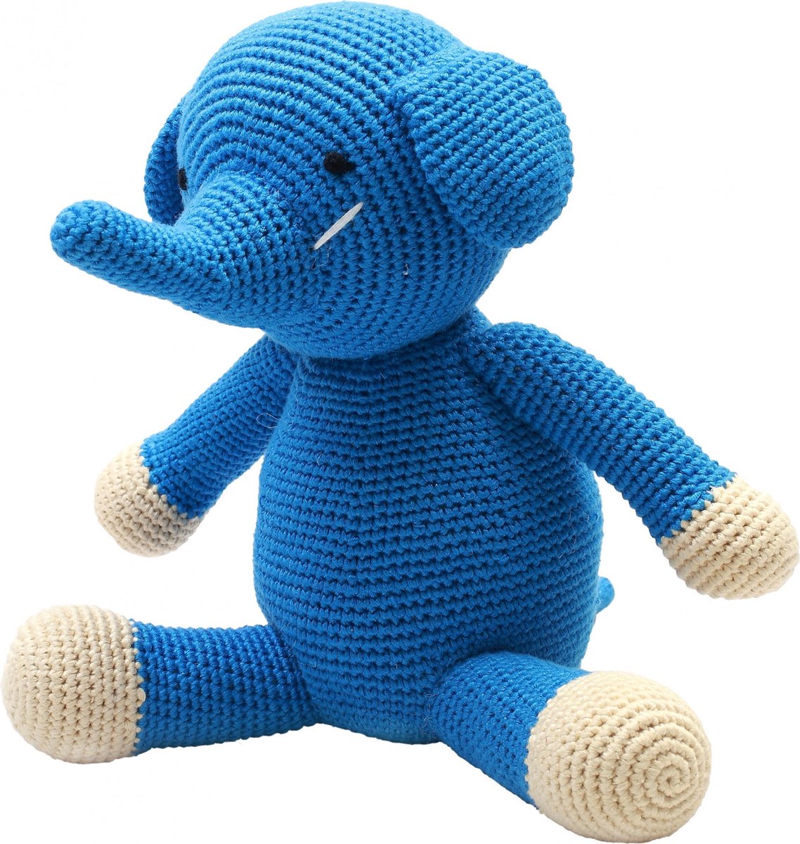 Naturezoo Knuffeldier Olifant Xl Gehaakt 40 Cm Donkerblauw