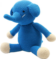 Naturezoo Knuffeldier Olifant Xl Gehaakt 40 Cm Donkerblauw
