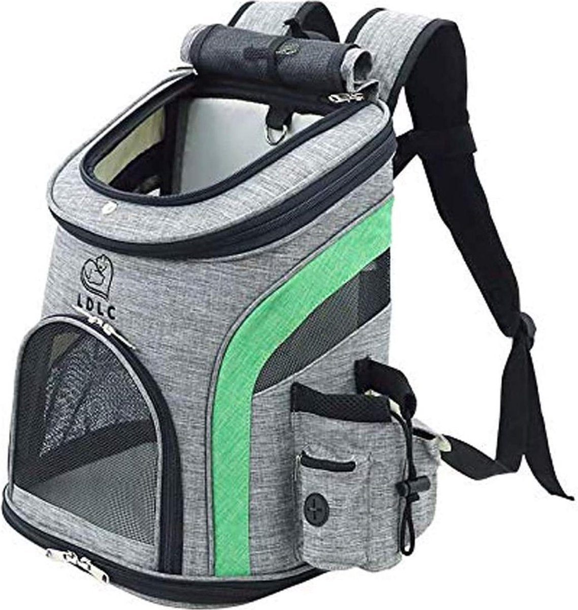 Rexa® Hondentas (M) Groen/Grijs Reis tas rugzak voor honden en katten | huisdier kat hond vervoer | kattentas hondendraagtas transport meenemen vakantie | hondendrager reistas | carrier