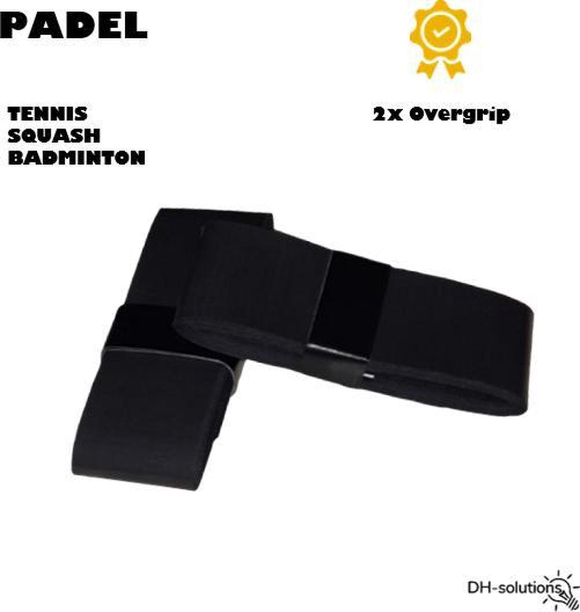 DH-solutions - Overgrip - Grip - Griptape - Padel grip - Padelracket - Padel - Zwart (2 stuks)