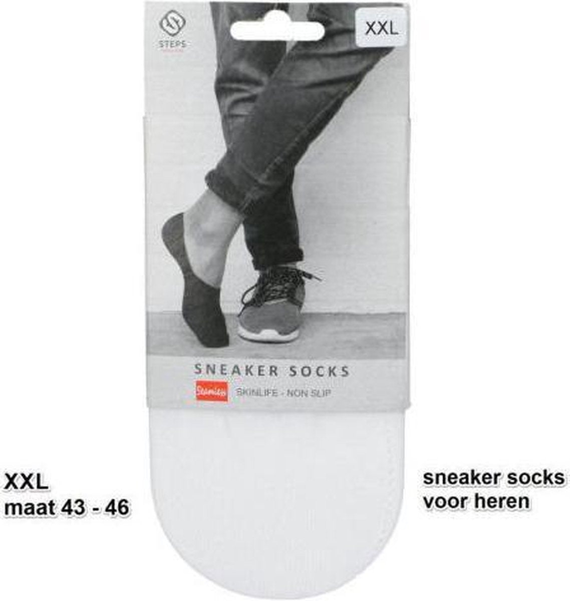 Steps Sneaker sokken wit - XXL - Maat 42-45