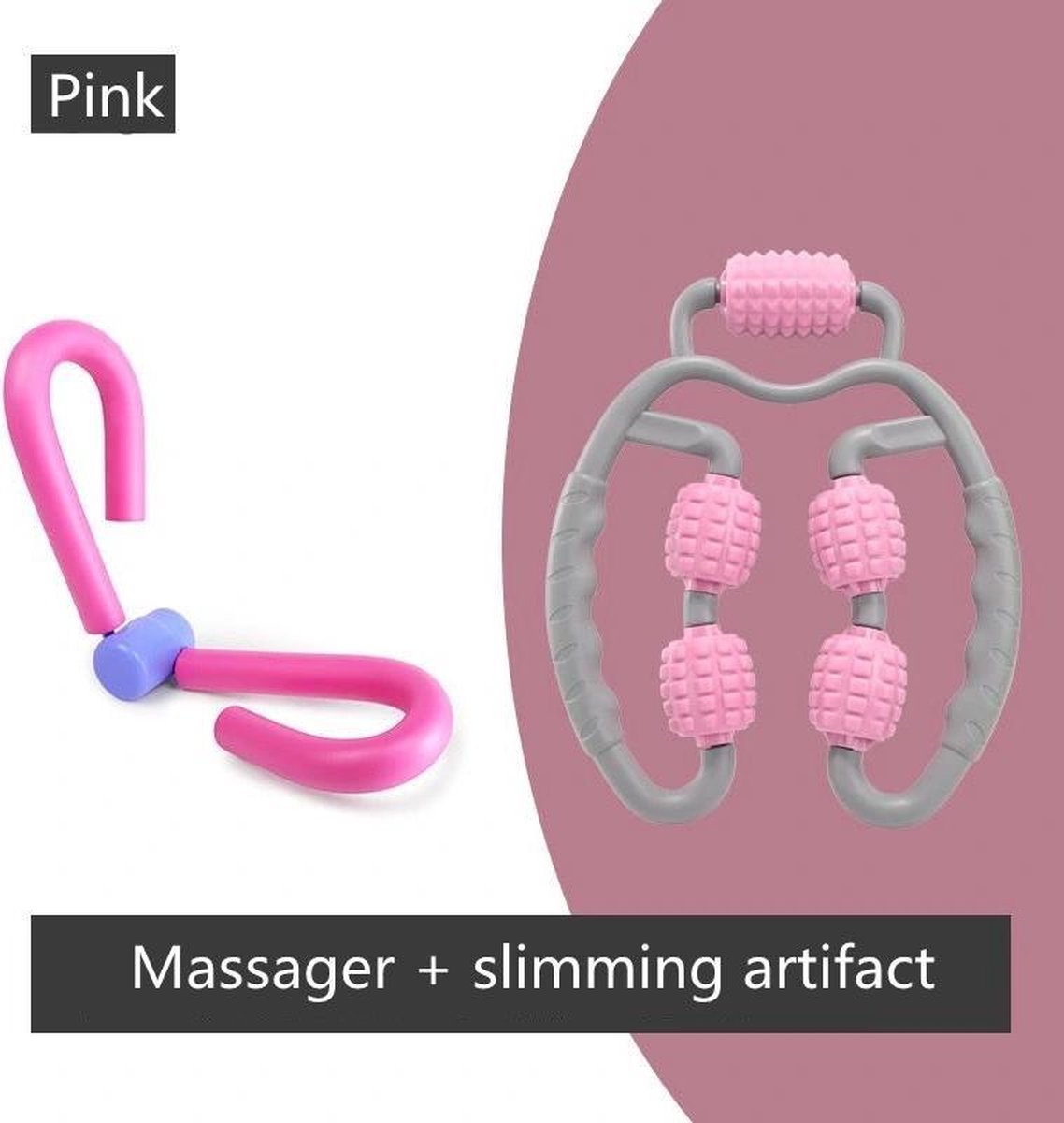 TDR - Fitness & Massage set - 1x Multifunctionele fitness en afslank klem & 1x Massage handvat met Rollers