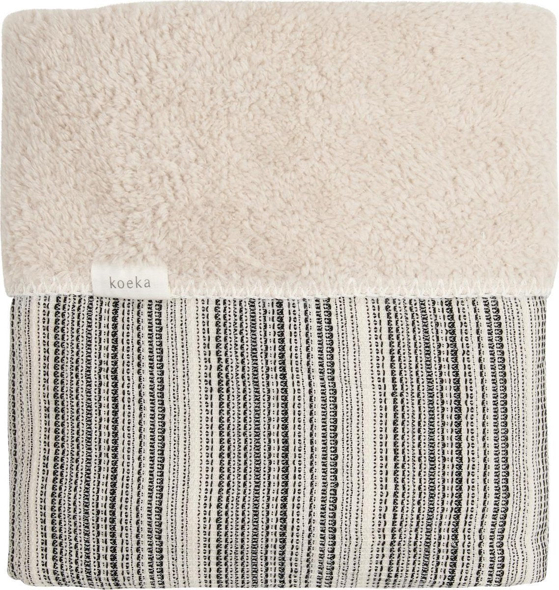 Koeka Wiegdeken Maui teddy - black bird/soft sand 75x100cm