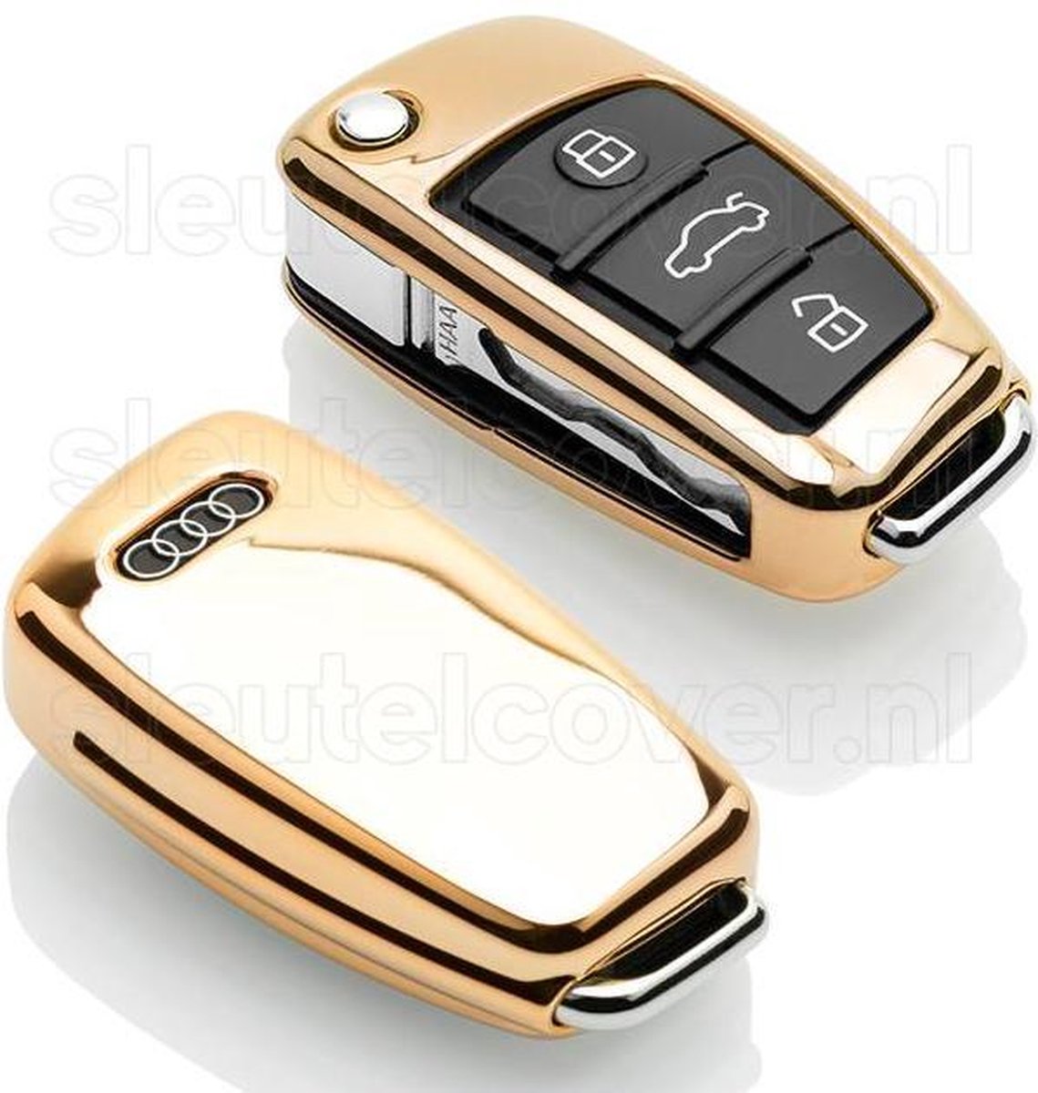 Audi SleutelCover - Goud / TPU sleutelhoesje / beschermhoesje autosleutel