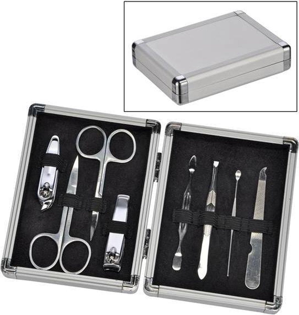 Haushalt  33318 - Manicureset - 8 delig - aluminium koffer