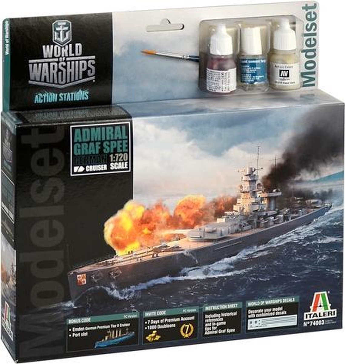Italeri - Adm. Graf Spee W.o.t. Model Set Box 1:720 (Ita74003)