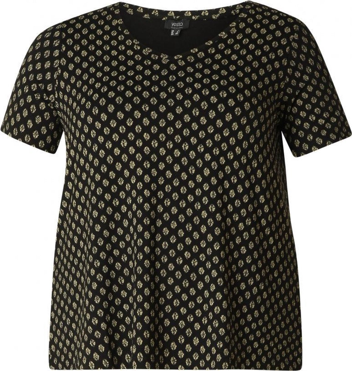 YESTA Alba Essential T-shirt - Black/Cream - maat X-0(44)