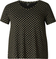YESTA Alba Essential T-shirt - Black/Cream - maat X-0(44)