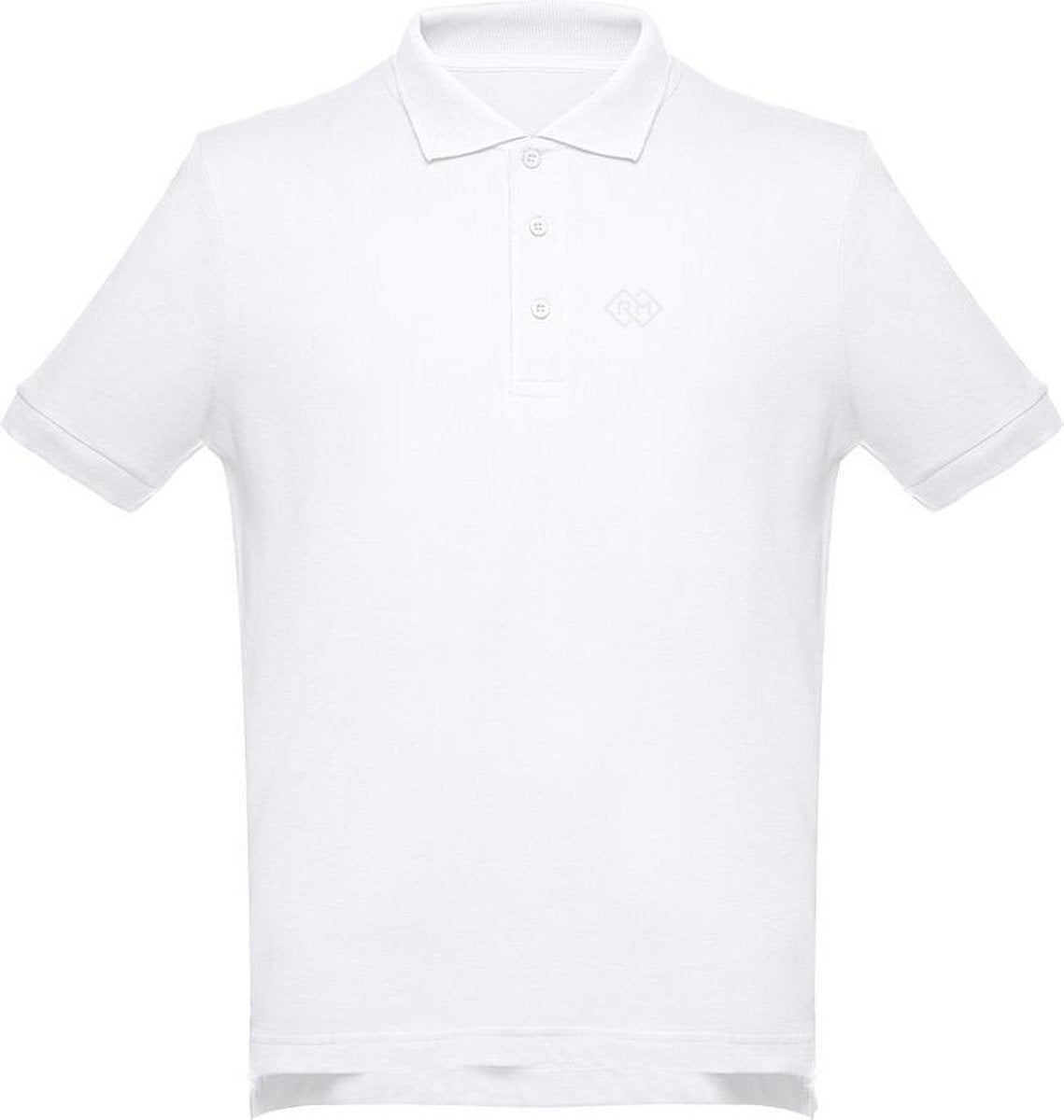 Romobrands_Heren polo_Model Mathijs_Wit
