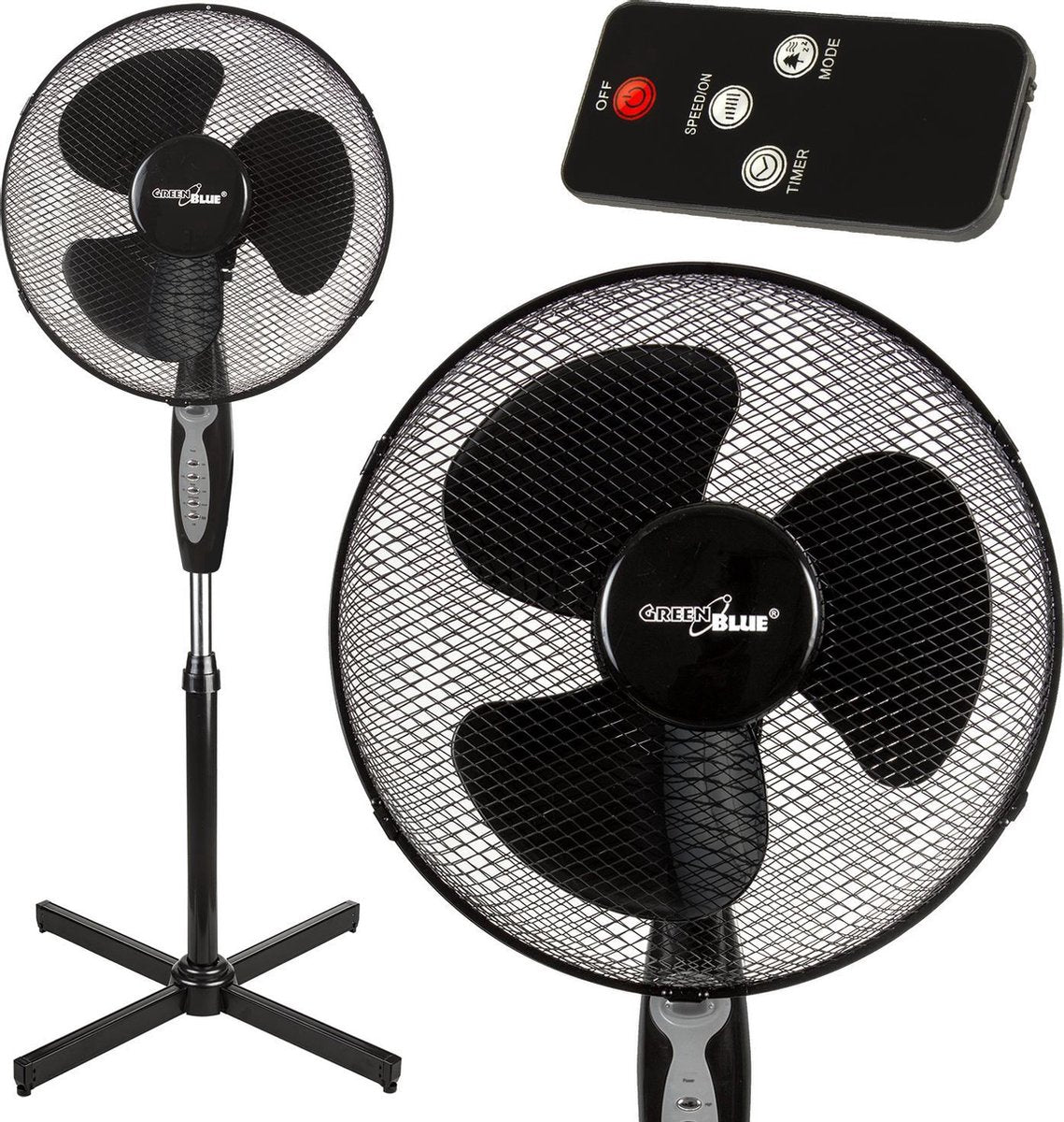 GreenBlue 40W vloerventilator met 3 niveaus van luchtstroom