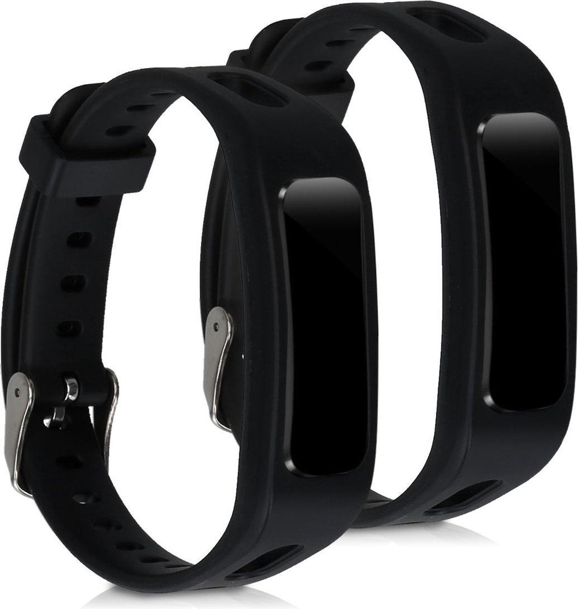 kwmobile 2x horlogeband voor Honor Band 3e - siliconen band voor fitnesstracker - zwart