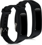 kwmobile 2x horlogeband voor Honor Band 3e - siliconen band voor fitnesstracker - zwart