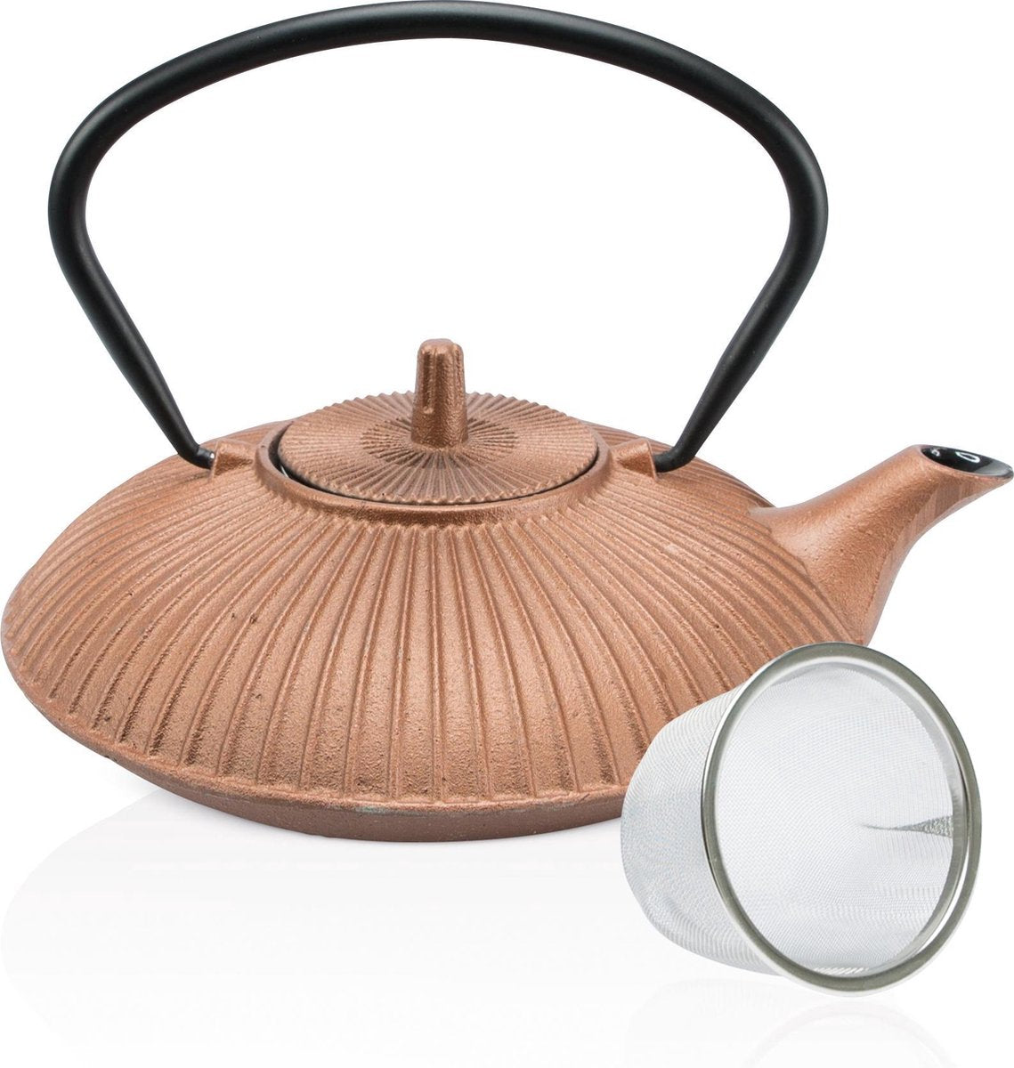 Point-Virgule Theepot - Met Zeef - Gietijzer - Koper - 800ml