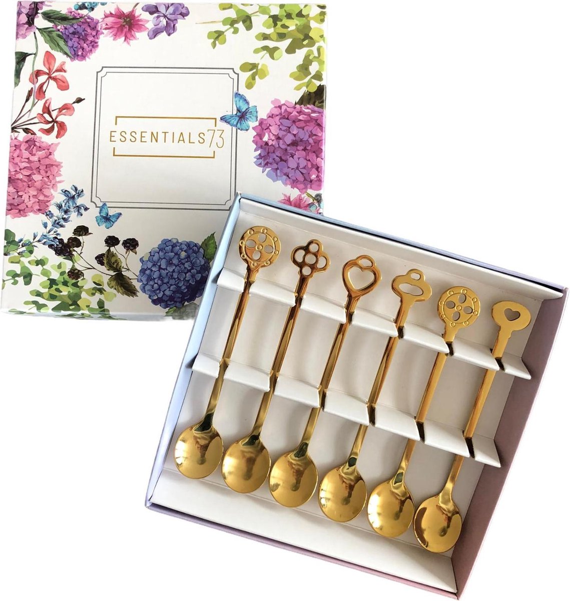 ESSENTIALS73 Luxe Theelepel - Koffielepel Set van 6:  Goudkleurig - Goud - Koffielepels - Theelepels - Lepeltjes - Theelepeltje - Koffielepeltje - Lepel - Koffie - Thee - Lepeltje