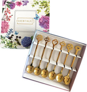 ESSENTIALS73 Luxe Theelepel - Koffielepel Set van 6:  Goudkleurig - Goud - Koffielepels - Theelepels - Lepeltjes - Theelepeltje - Koffielepeltje - Lepel - Koffie - Thee - Lepeltje
